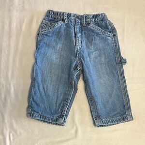 The Children's Place Blue Carpenter Jeans lined with grey jersey cotton